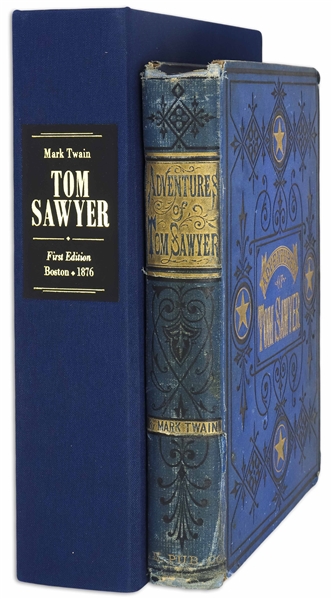 Mark Twain ''Adventures of Tom Sawyer'' First Edition, Second Printing -- Bound in Publisher's Blue Cloth